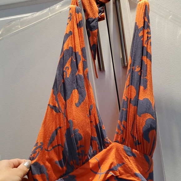 Orange Grey c'est Moi Halter Dress - Picture 4 of 8